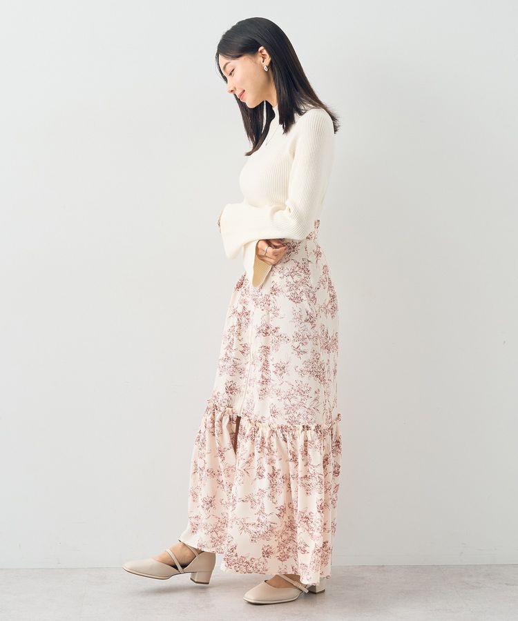 earth music&ecology「フロントZIPティアードスカート」|スカート|