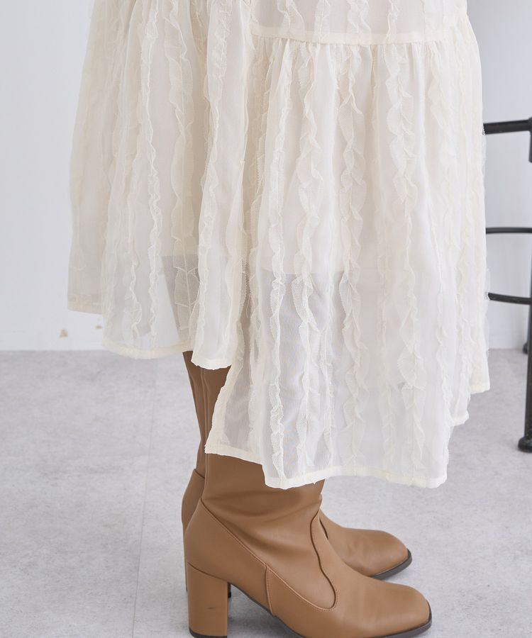 earth music&ecology「エンブロイダリーチュールティアードスカート」|スカート|