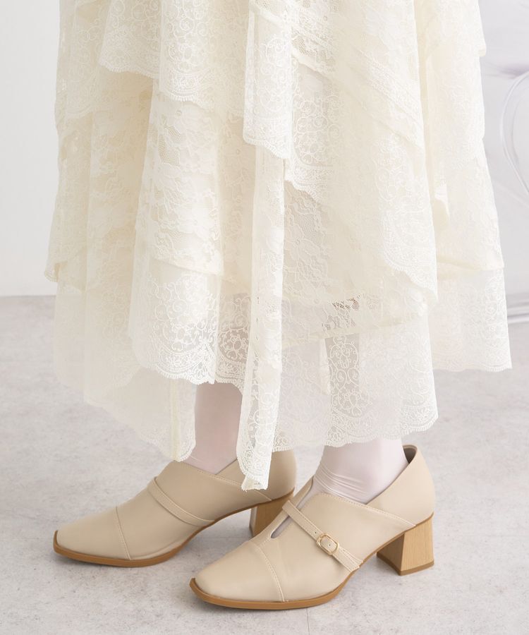 earth music&ecology「レースイレヘムスカート」|フレア|