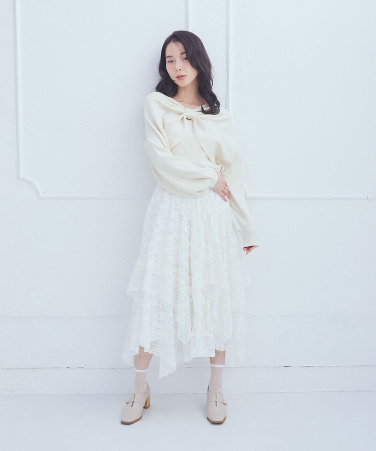 earth music&ecology「レースイレヘムスカート」|フレア|