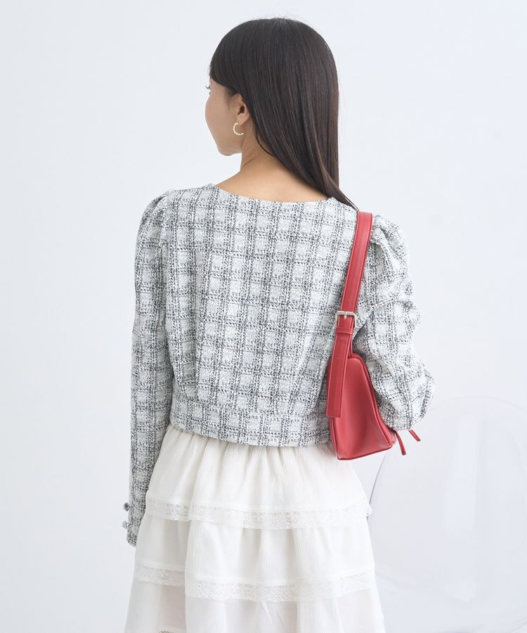 earth music&ecology「カットツイードショートジャケット」|テーラードジャケット|