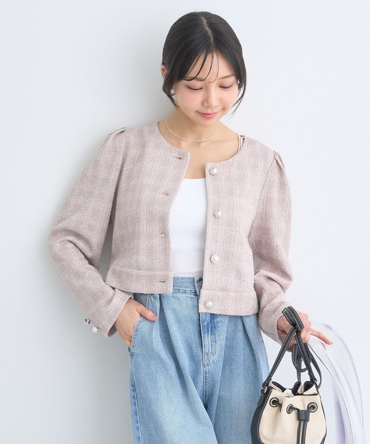 earth music&ecology「カットツイードショートジャケット」|テーラードジャケット|