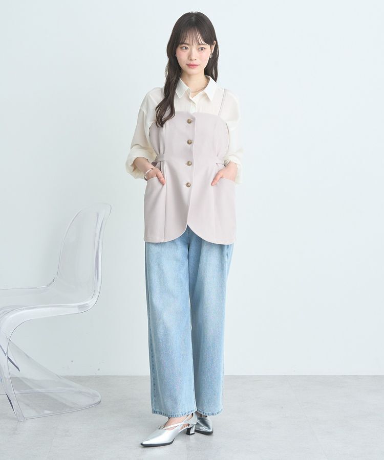 earth music&ecology「フロントボタンビスチェ」|ベスト・ジレ|