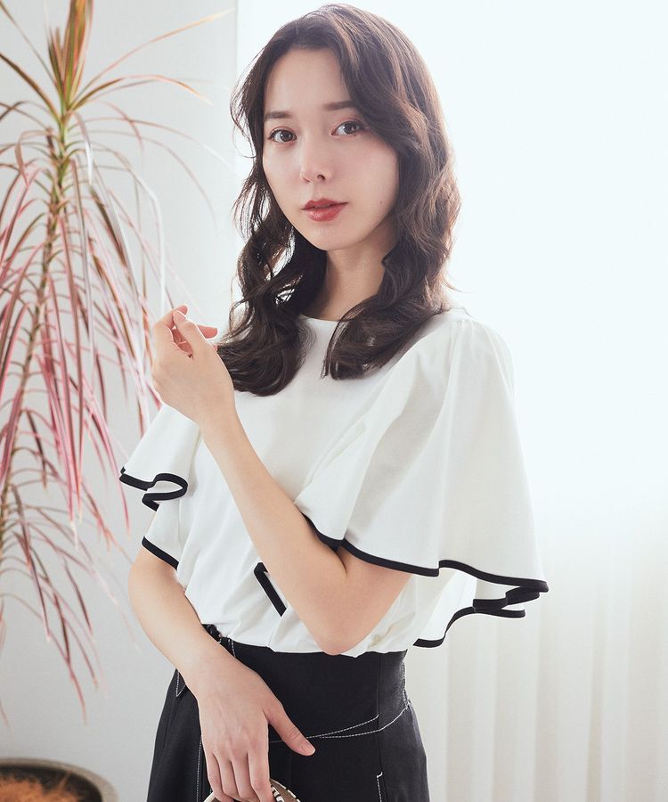 earth music&ecology「パイピングフレアスリーブカットソー」|Tシャツ・カットソー|