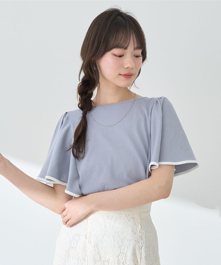 earth music&ecology「パイピングフレアスリーブカットソー」|Tシャツ・カットソー|