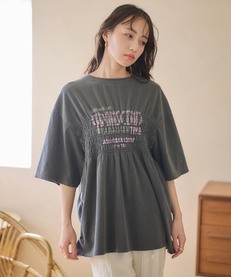 earth music&ecology「ピグメントシャーリングプルオーバー」|Tシャツ・カットソー|Charcoal Gray