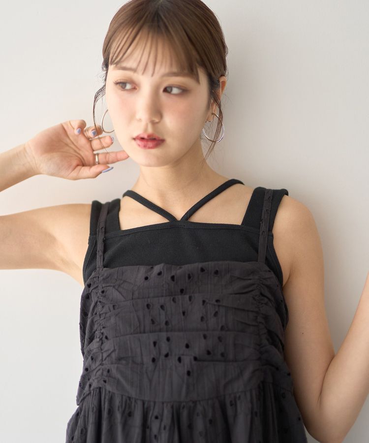 earth music&ecology「レイヤードカットタンクトップ」|キャミソール|