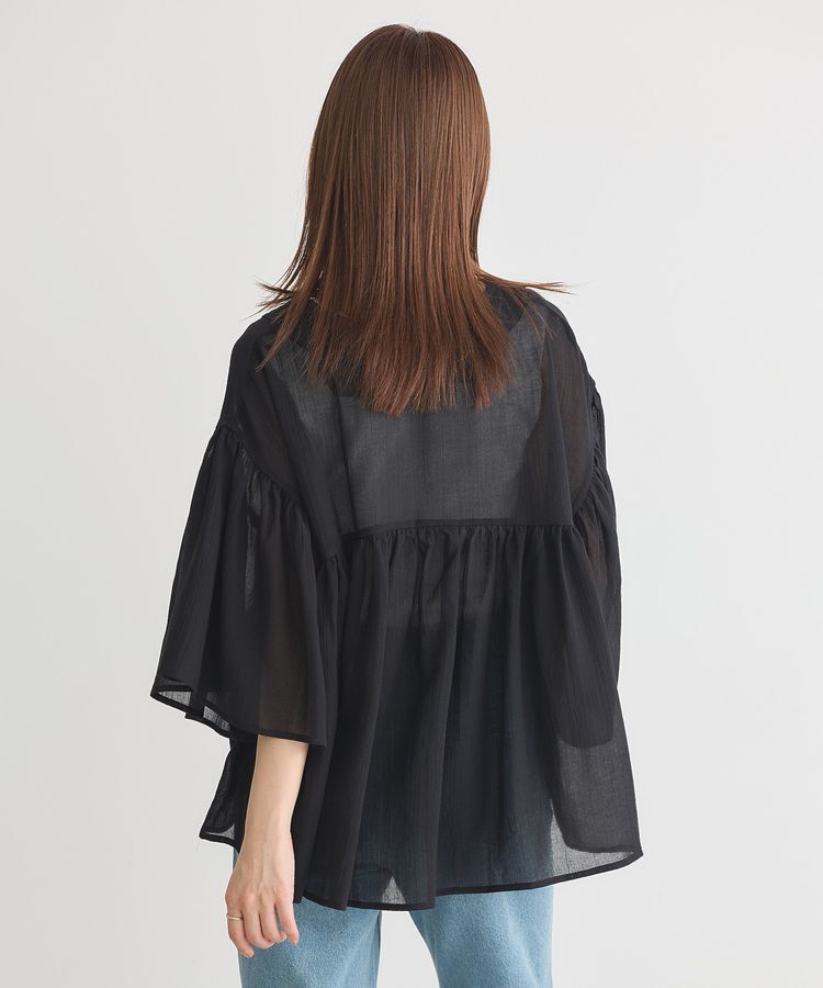 earth music&ecology「Vネックギャザーブラウス」|シャツ・ブラウス|