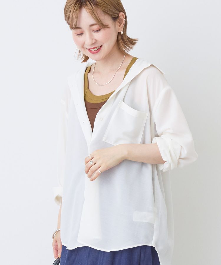 AMERICAN HOLIC「シアーボイルオーバーシルエットシャツ」|シャツ・ブラウス|Ivory