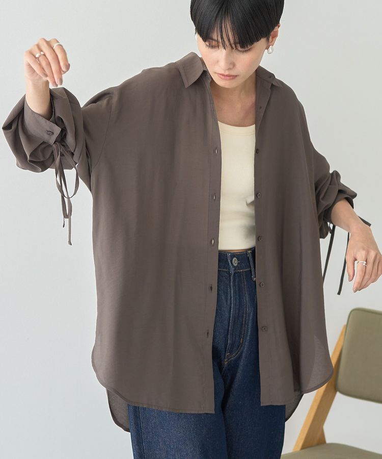 AMERICAN HOLIC「シアーバックギャザーリボンシャツ」|シャツ・ブラウス|