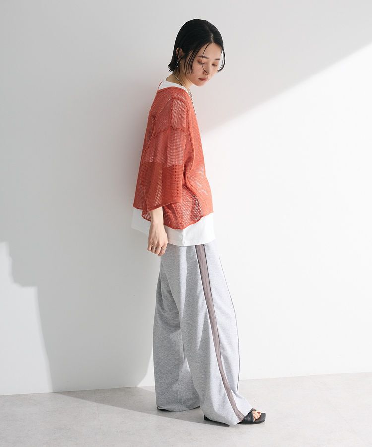 armonia「七分袖コットンメッシュラグラントップス」|Tシャツ・カットソー|