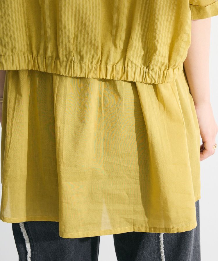 Green Parks「インド綿 SET2点 ギャザーシャツ+布帛インナー」|シャツ・ブラウス|