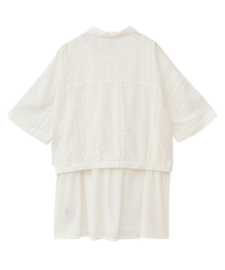 Green Parks「インド綿 SET2点 ギャザーシャツ+布帛インナー」|シャツ・ブラウス|