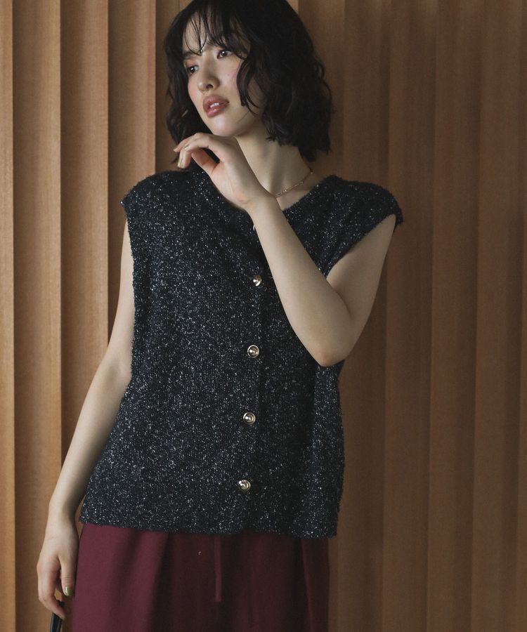 Green Parks「ツィード風金釦ニットベスト」|ベスト・ジレ|