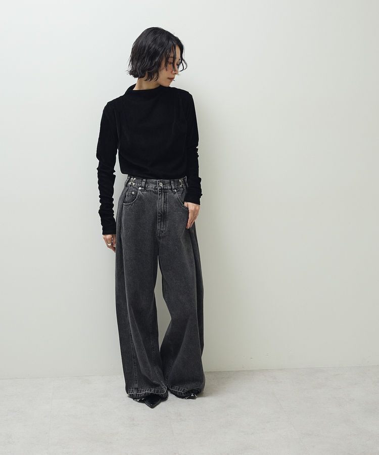 Green Parks「・ANDSEARCH シアーベロアボトルネックロンTEE」|Tシャツ・カットソー|