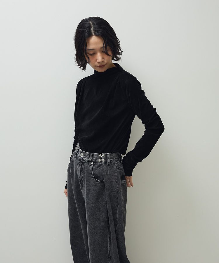 Green Parks「・ANDSEARCH シアーベロアボトルネックロンTEE」|Tシャツ・カットソー|