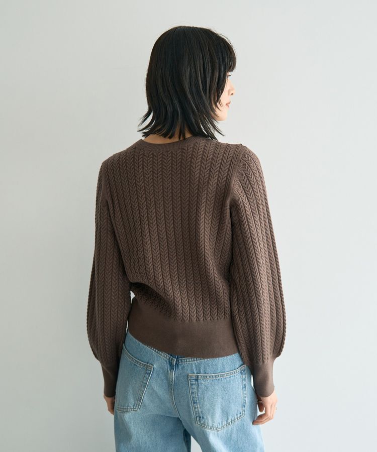 YECCA VECCA「金釦ミニケーブルニット」|ニット・セーター|