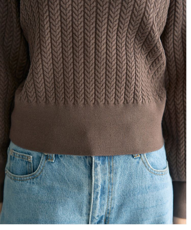 YECCA VECCA「金釦ミニケーブルニット」|ニット・セーター|