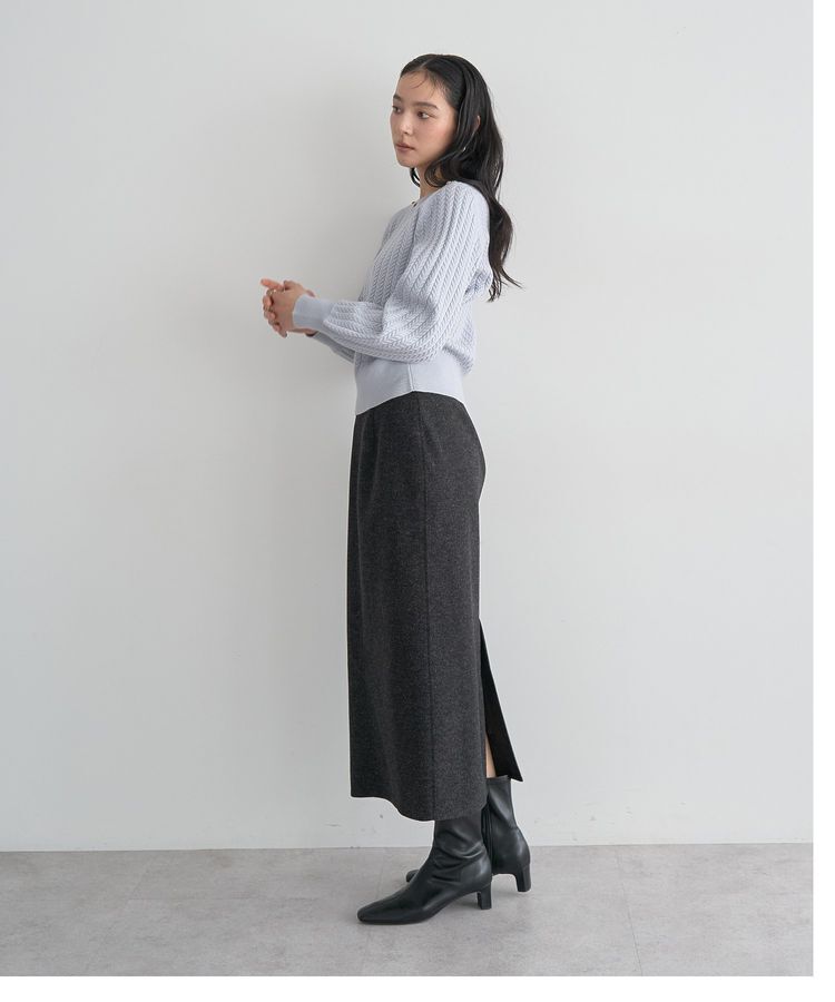 YECCA VECCA「金釦ミニケーブルニット」|ニット・セーター|