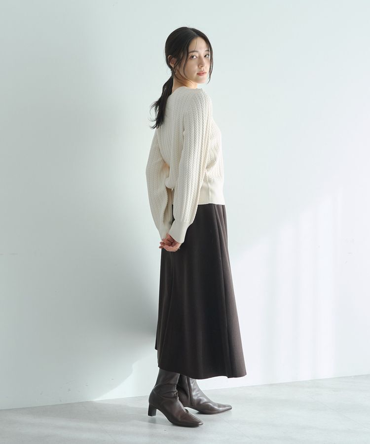 YECCA VECCA「金釦ミニケーブルニット」|ニット・セーター|