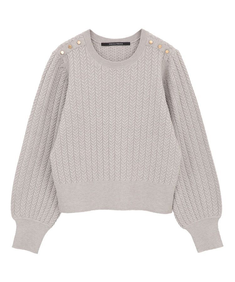 YECCA VECCA「金釦ミニケーブルニット」|ニット・セーター|