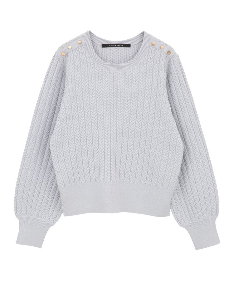YECCA VECCA「金釦ミニケーブルニット」|ニット・セーター|