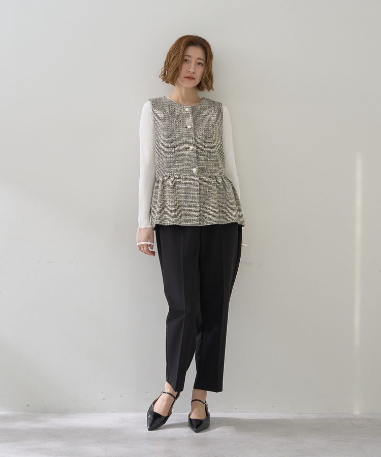 YECCA VECCA「ツイードペプラムジレ」|ベスト・ジレ|