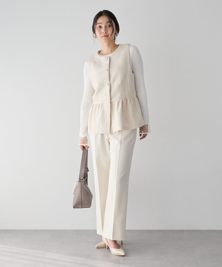 YECCA VECCA「ツイードペプラムジレ」|ベスト・ジレ|