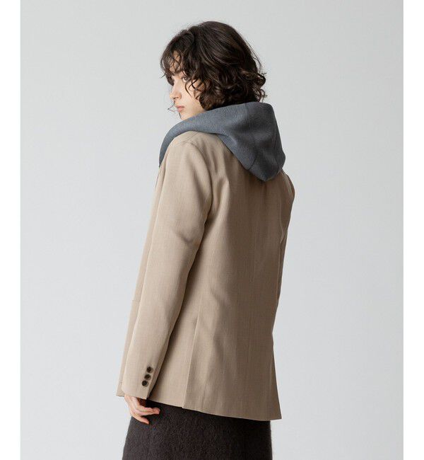 allureville「ビスコースウールボタンレスジャケット」|テーラードジャケット|