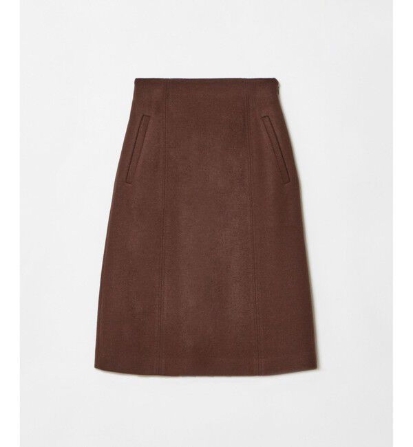 allureville「ハードメルトンスムースミディスカート」|タイト|