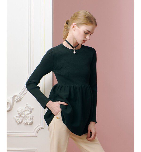 LOULOU WILLOUGHBY「【LOULOU WILLOUGHBY】ペプラムニットプルオーバー」|ニット・セーター|