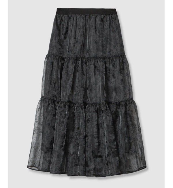 LOULOU WILLOUGHBY「【LOULOU WILLOUGHBY】オーガンジーフラワー刺繍スカート」|スカート|