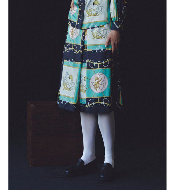 LOULOU WILLOUGHBY「【LOULOU WILLOUGHBY】RATTIジョッキープリントスカート」|フレア|ブルー