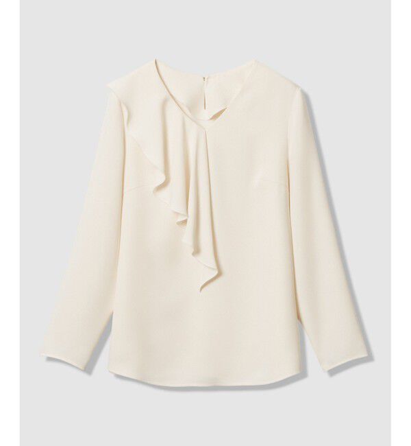 LOULOU WILLOUGHBY「【LOULOU WILLOUGHBY】ラッフルスカーフブラウス」|シャツ・ブラウス|オフホワイト