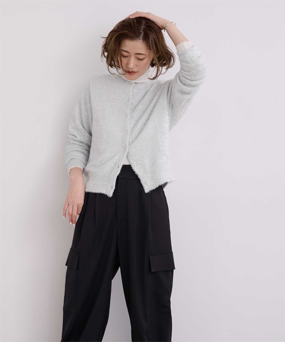 ur's「クルーネックラメカーディガン」|ニット・セーター|