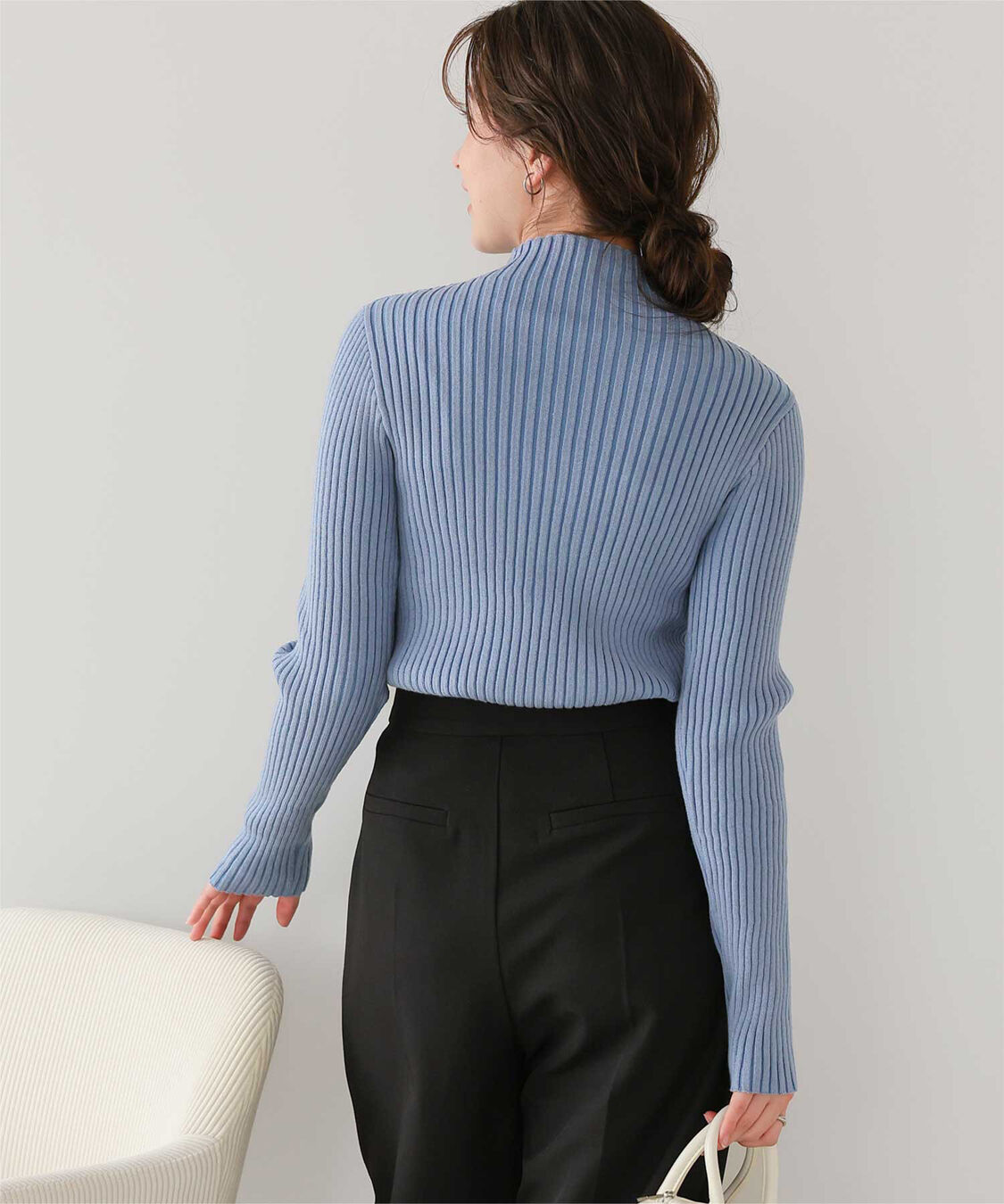 titivate「ウォッシャブルボトルネック配色デザインニット」|ニット・セーター|