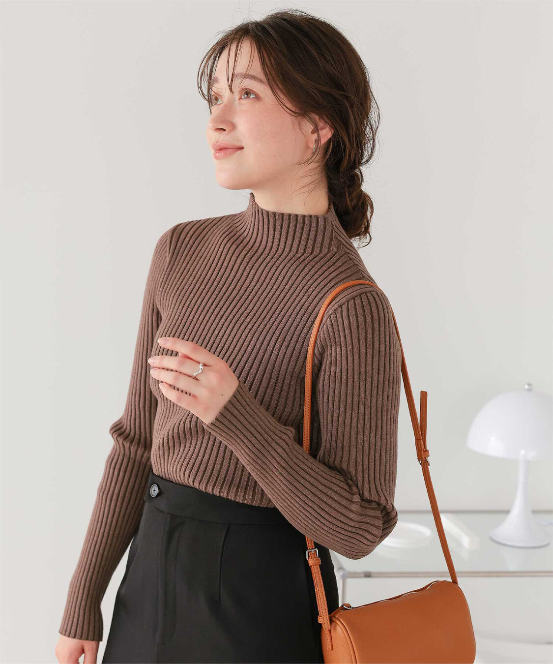 titivate「ウォッシャブルボトルネック配色デザインニット」|ニット・セーター|