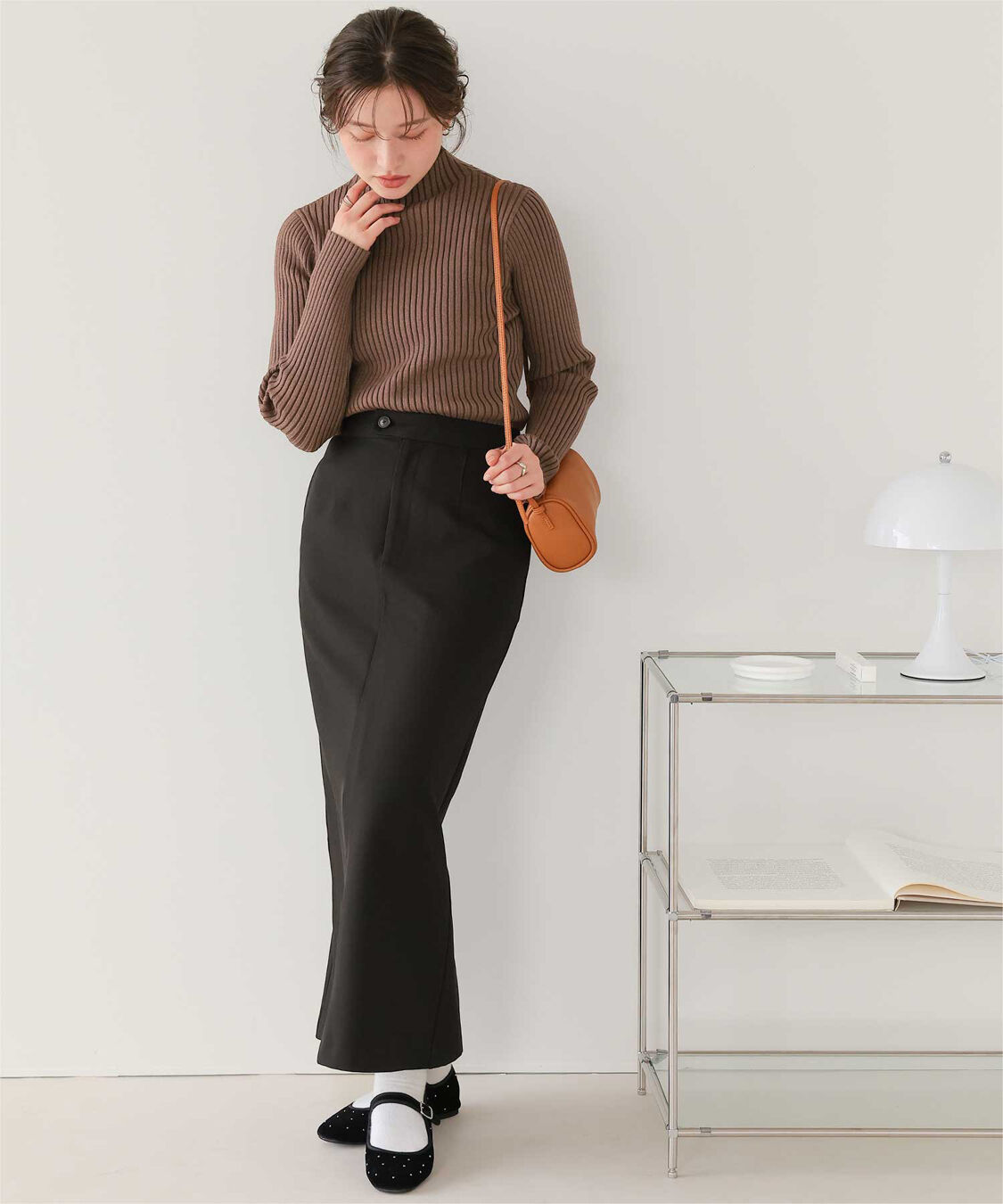 titivate「ウォッシャブルボトルネック配色デザインニット」|ニット・セーター|