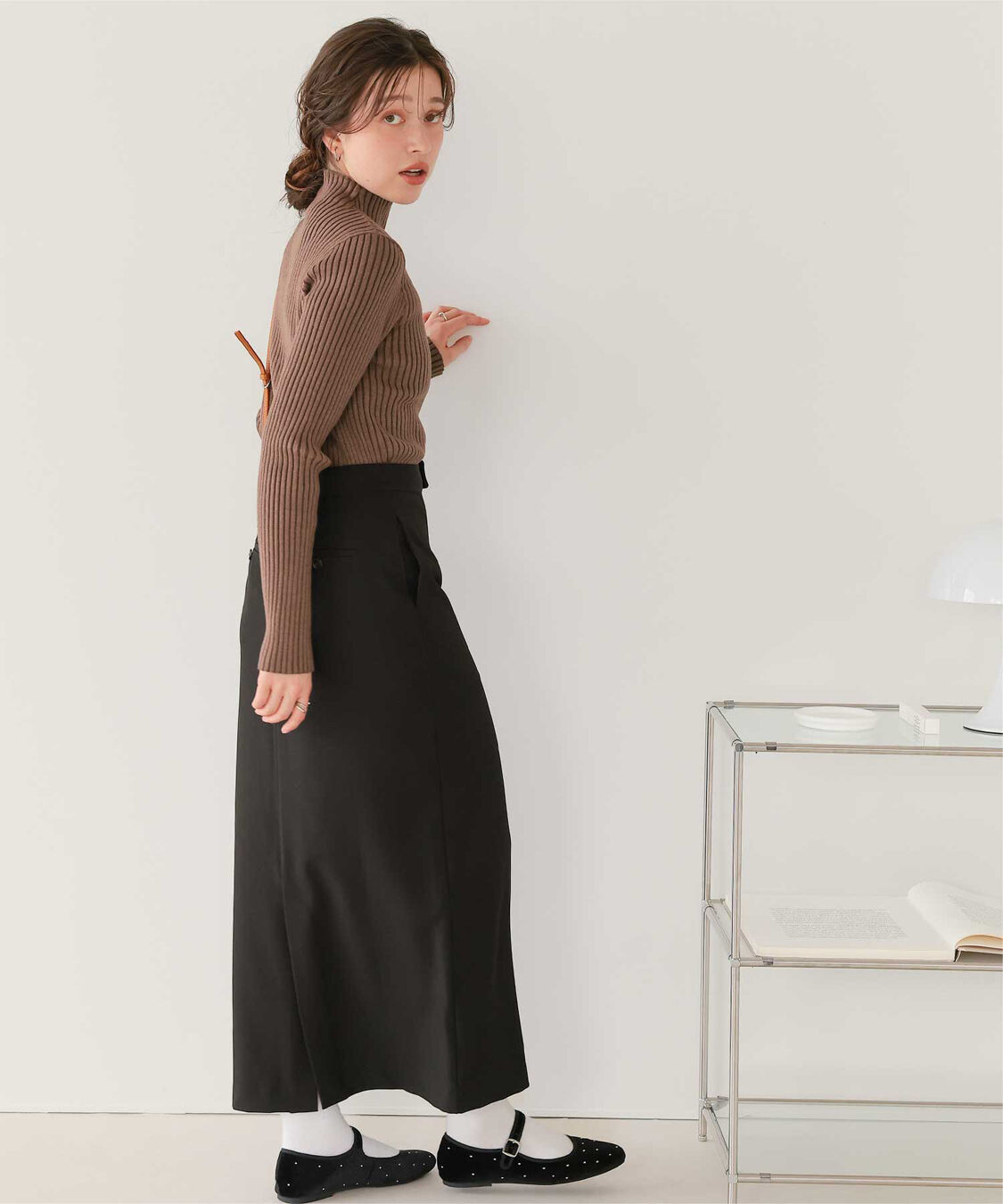 titivate「ウォッシャブルボトルネック配色デザインニット」|ニット・セーター|