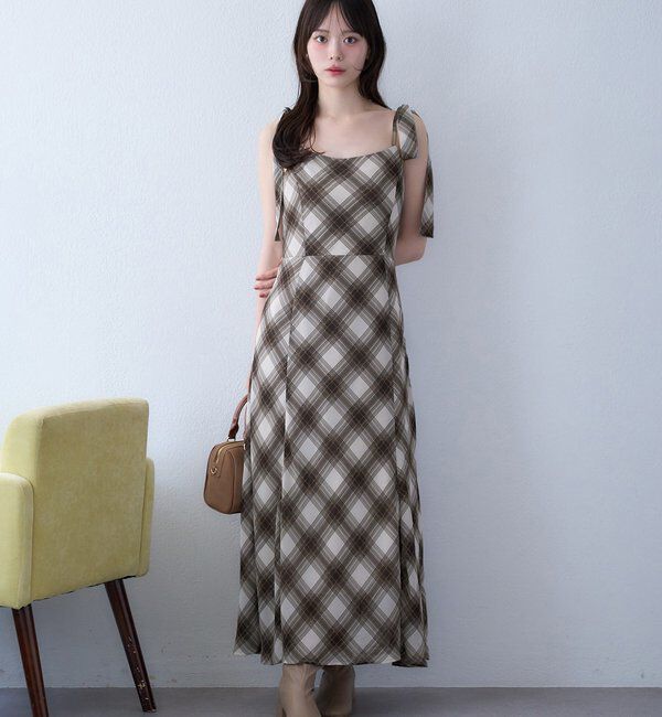  「【新色追加】着痩せ効果抜群/マイナス5キロ見えキャミワンピ」|ワンピース|