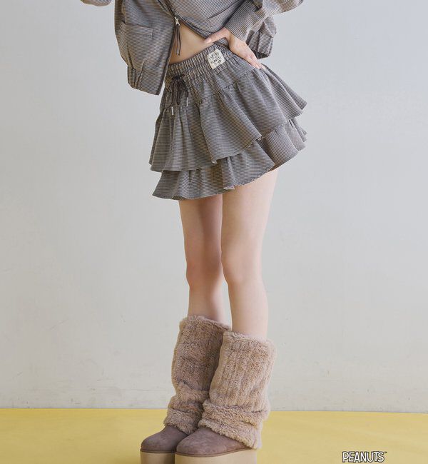  「【PEANUTSコラボ】フリルミニスカート」|スカート|