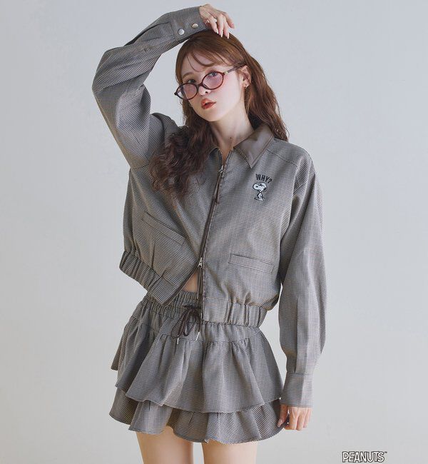  「【PEANUTSコラボ】フリルミニスカート」|スカート|