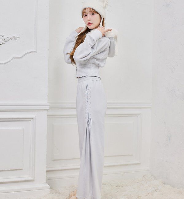  「【セットアップ可能】レースアップカットパンツ」|その他|