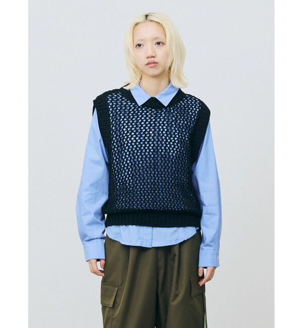 MARMARMAR「MARMARMAR テープヤーンメッシュベスト」|ニット・セーター|