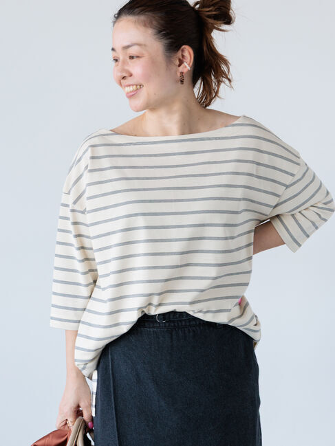 Lugnoncure「2wayボーダートップス《2025spring catalog item》」|Tシャツ・カットソー|オフホワイト