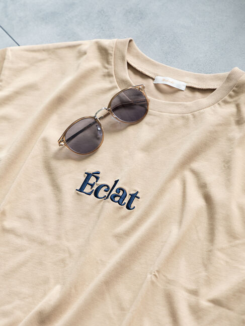 Te chichi「ウレタン刺繍Tシャツ」|Tシャツ・カットソー|ベージュ