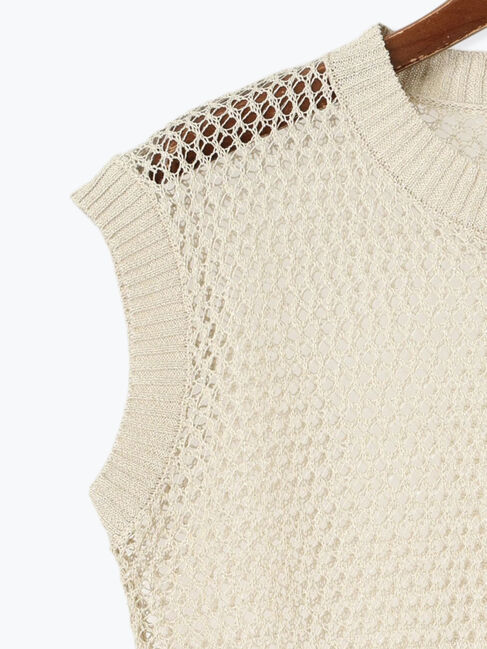 Te chichi「ラメメッシュニットベスト」|ダウンベスト・ベスト|