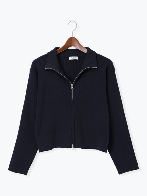 Te chichi TERRASSE「Wジップハイネックリブカーディガン」|カーディガン|ネイビー