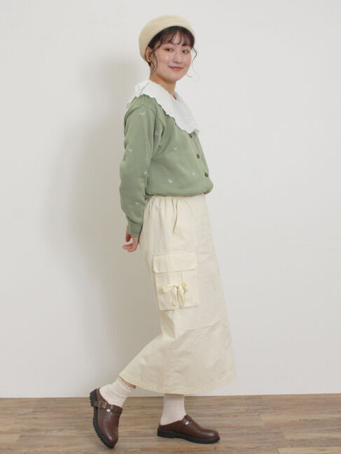 Samansa Mos2「リボン刺繍カーディガン」|カーディガン|