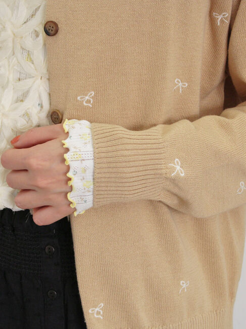 Samansa Mos2「リボン刺繍カーディガン」|カーディガン|